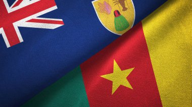 Türkler ve Caicos Adaları ve Kamerun iki bayrak 