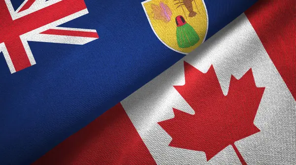 Теркс и Кайкос и Канада два флага — стоковое фото