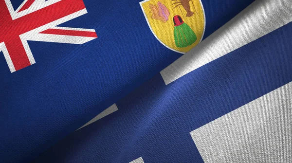Islas Turcas y Caicos y Finlandia dos banderas — Foto de Stock