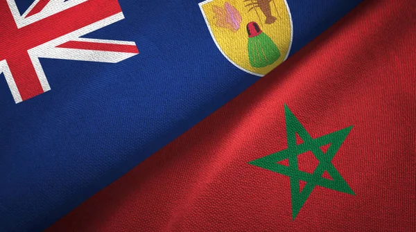 Turks- en Caicoseilanden en Marokko twee vlaggen — Stockfoto