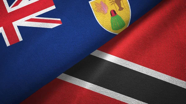 Ilhas Turcas e Caicos e Trinidad e Tobago duas bandeiras — Fotografia de Stock