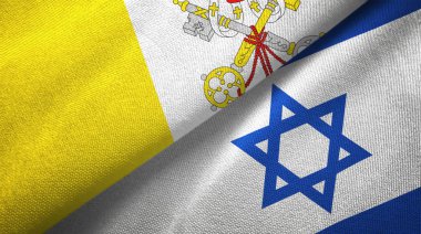 Vatikan ve İsrail 'de iki bayraklı kumaş, kumaş dokusu