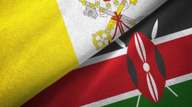 Vatikan ve Kenya 'da iki bayraklı kumaş, kumaş dokusu