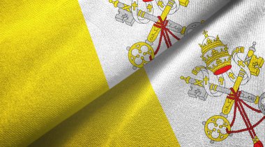 Vatikan 'ın iki bayrağı tekstil kumaşı, kumaş dokusu