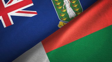 Virgin Adaları İngiliz Uk ve Madagaskar iki bayrak