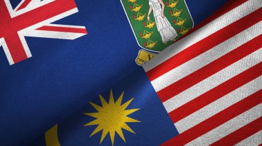 Virgin Adaları İngiliz Uk ve Malezya iki bayrak
