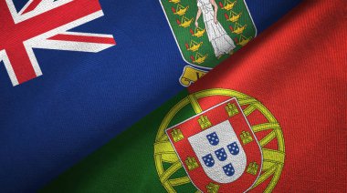 Virgin Adaları İngiliz Uk ve Portekiz iki bayrak