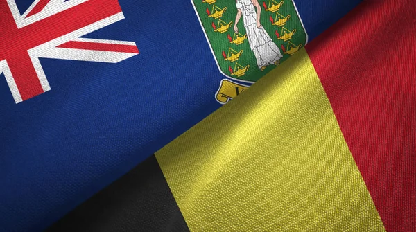 Islas Vírgenes Británicas Reino Unido y Bélgica dos banderas — Foto de Stock