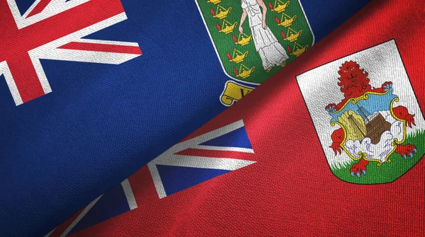 Ilhas Virgens Britânicas Reino Unido e Bermuda duas bandeiras — Fotografia de Stock