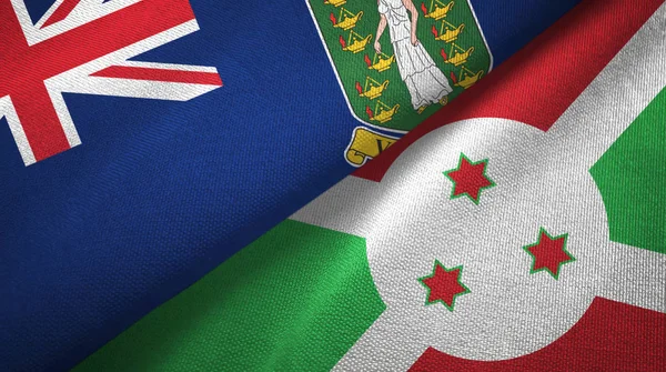 Islas Vírgenes Británicas Reino Unido y Burundi dos banderas — Foto de Stock