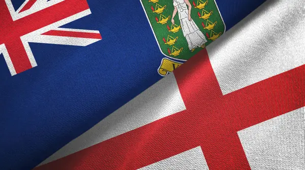 Islas Vírgenes Británicas Reino Unido e Inglaterra dos banderas — Foto de Stock