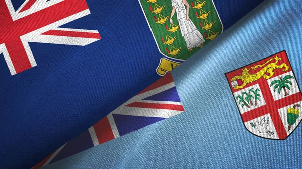 维尔京群岛英、乌和斐济两面国旗 — 图库照片