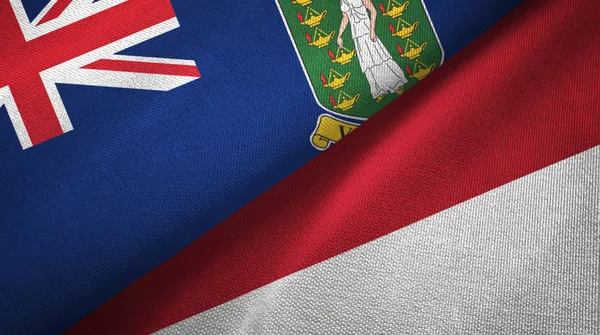 Islas Vírgenes Británicas Reino Unido e Indonesia dos banderas — Foto de Stock
