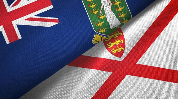 Βρετανικές Παρθένοι Νήσοι Ηνωμένο Βασίλειο και Τζέρσεϊ δύο σημαίες — Φωτογραφία Αρχείου