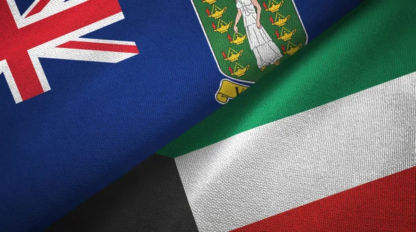Islas Vírgenes Británicas Reino Unido y Kuwait dos banderas — Foto de Stock