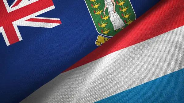 Isole Vergini britanniche Regno Unito e Lussemburgo due bandiere — Foto Stock