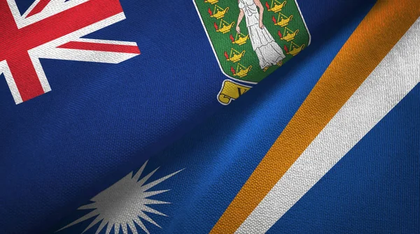 Îles Vierges britanniques Royaume-Uni et Îles Marshall deux drapeaux — Photo