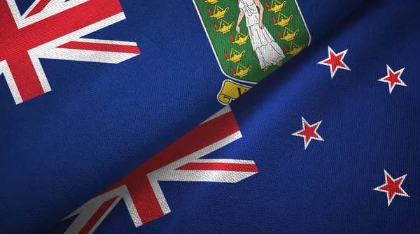 Virgin-szigetek Brit Egyesült Királyság és Új-Zéland két zászló — Stock Fotó