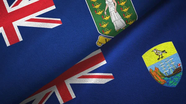 Virgin-szigetek Brit Egyesült Királyság és Szent Ilona két zászló — Stock Fotó