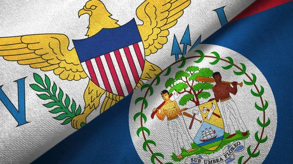 Îles Vierges États-Unis et Belize deux drapeaux — Photo