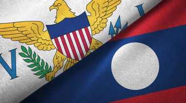 Virgin Adaları Birleşik Devletler ve Laos 'a iki bayrak.