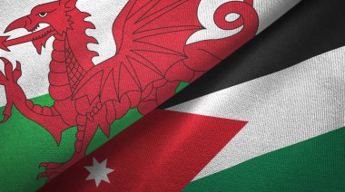 Galler ve Ürdün iki bayraklı kumaş, kumaş dokusu