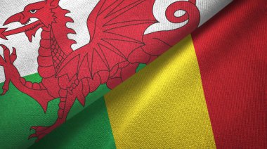 Galler ve Mali iki bayrak tekstil kumaşı, kumaş dokusu