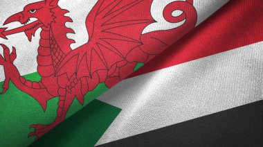 Galler ve Sudan iki bayraklı kumaş, kumaş dokusu