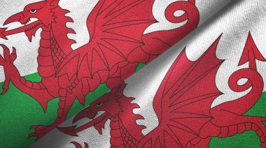 Galler iki bayrak tekstil kumaşı, kumaş dokusu