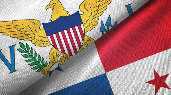 Isole Vergini Stati Uniti e Panama due bandiere — Foto Stock