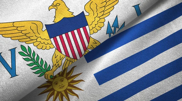 Unberührte inseln vereinigte staaten und uruguay zwei flaggen — Stockfoto