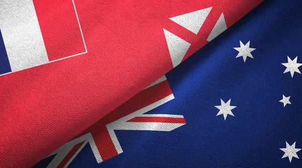 Wallis and Futuna and Australia two flags textile cloth, fabric texture — Stock Photo, Image