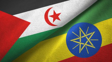 Batı Sahra ve Etiyopya iki bayraklı kumaş, kumaş dokusu