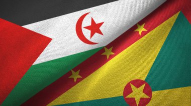 Batı Sahra ve Grenada iki bayraklı kumaş, kumaş dokusu