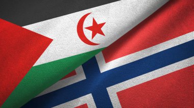 Batı Sahra ve Norveç iki bayraklı kumaş, kumaş dokusu