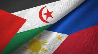 Batı Sahra ve Filipinler iki bayraklı kumaş, kumaş dokusu