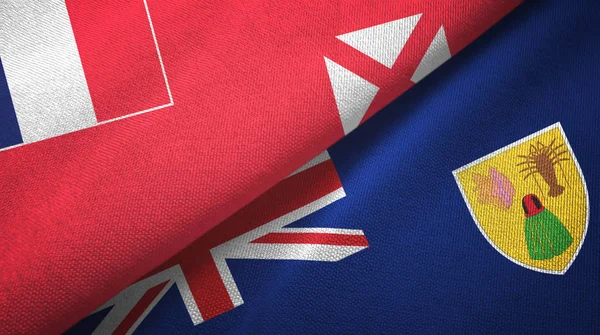 Wallis en Futuna en Turks- en Caicoseilanden twee vlaggen textieldoek — Stockfoto