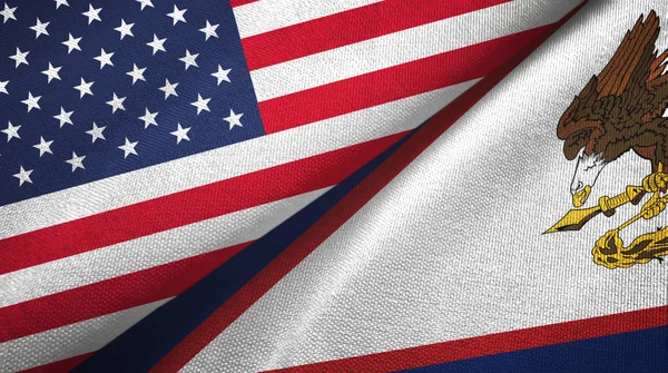 United States and American Samoa two flags textile cloth, fabric texture