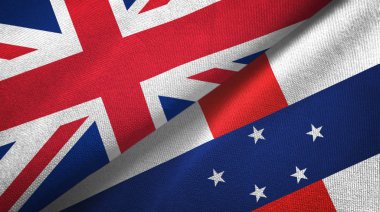 United Kingdom and Netherlands Antilles two flags textile cloth, fabric texture