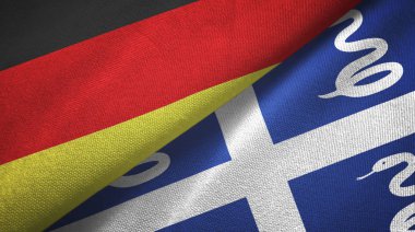 Almanya ve Martinik yılanı iki bayraklı kumaş, kumaş dokusu