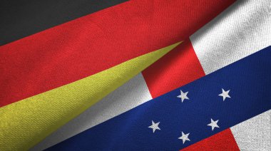 Almanya ve Hollanda Antilleri iki bayrak tekstil kumaşı, kumaş dokusu