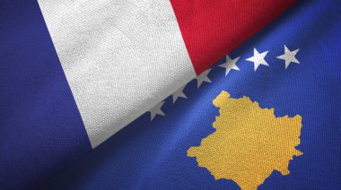 Fransa ve Kosova 'da tekstil kumaşı ve kumaş dokusu iki bayrak altında