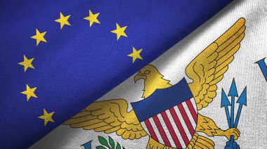 Avrupa Birliği ve Virgin Adaları ABD 'de iki bayraklı tekstil kumaşı