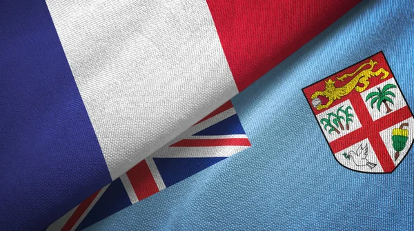 法国和斐济两国国旗纺织品,面料质地 — 图库照片