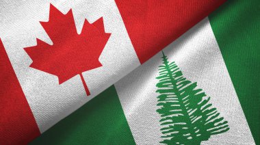 Kanada ve Norfolk Adası iki bayraklı kumaş, kumaş dokusu