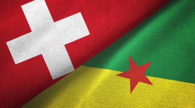 İsviçre ve Fransız Guyanası iki bayraklı kumaş, kumaş dokusu