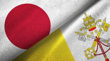 Japonya ve Vatikan iki bayrak tekstil kumaşı, kumaş dokusu