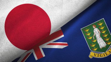 Japonya ve Virgin Adaları İngiltere 'de iki bayraklı kumaş, kumaş dokusu