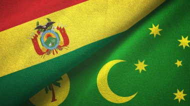 Bolivya ve Cocos Keeling Adaları iki bayrak tekstil kumaşı, kumaş dokusu