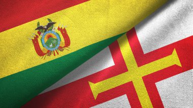 Bolivya ve Guernsey iki bayraklı kumaş, kumaş dokusu